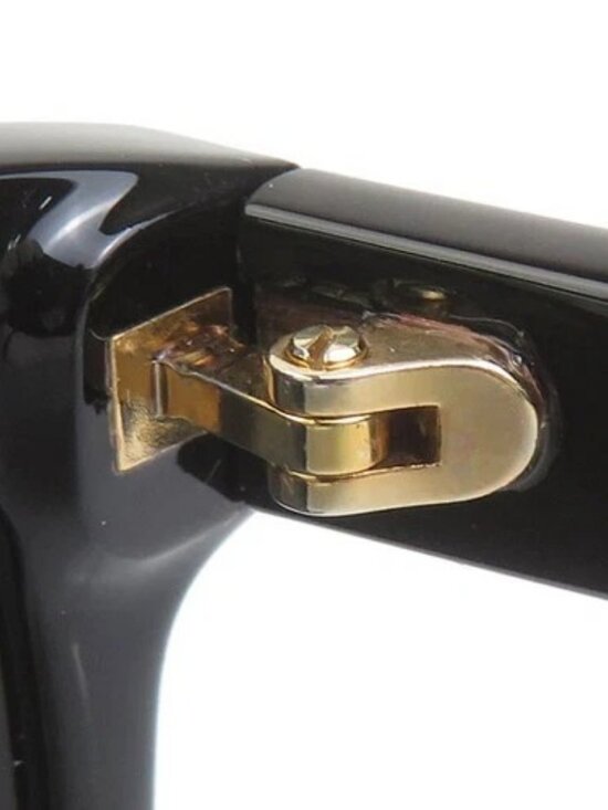 Auth GUCCI Sunglasses Black Plastic/Goldtone - e61705a